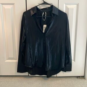 Anthropologie black button up